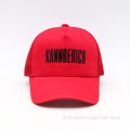 Cappellino per camionista sportivo rosso al 100% in mesh rossa